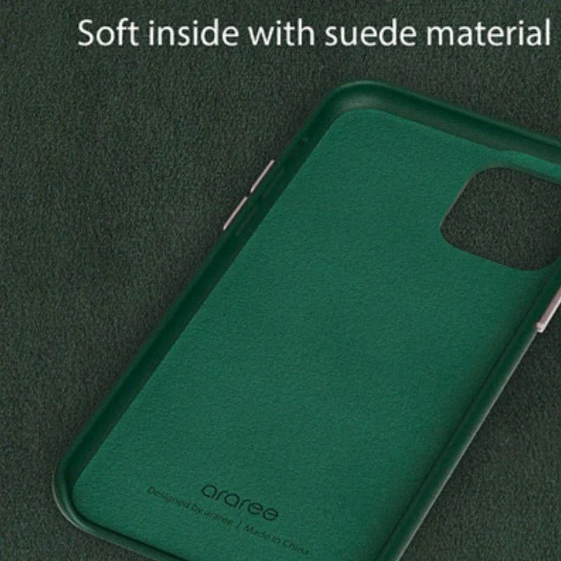 Araree Pellis Leather Case For iPhone 13 Pro Max - Green - Tashqila Araree Pellis Leather Case For iPhone 13 Pro Max - Green - Tashqila